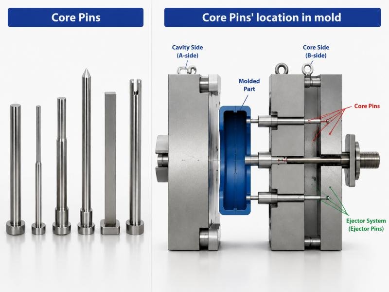 Core Pins in Mold