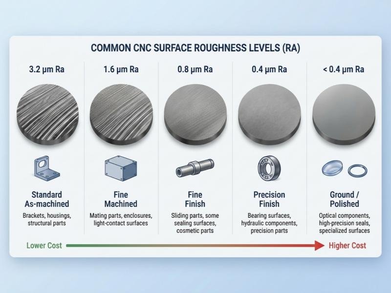 CNC Surface Roughness Levels